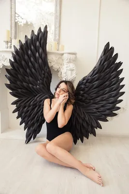 Черные крылья ангела напрокат для фотосессии
