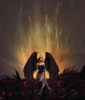 Ангел с чёрными крыльями» — создано в Шедевруме