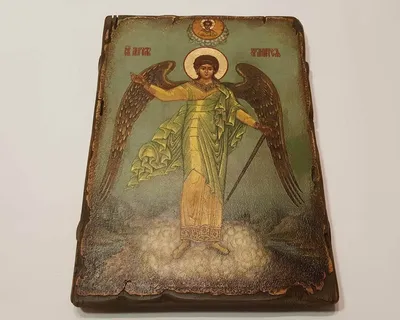 Рукописная икона Ангела Хранителя небольшого размера купить