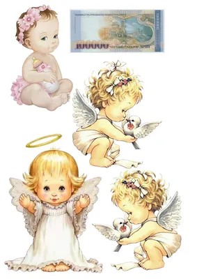 Милые ангелочки на облаках Stock Vector | Adobe Stock