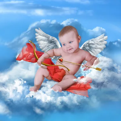 Фреска и фотообои Ангелочки в облаках (4843)