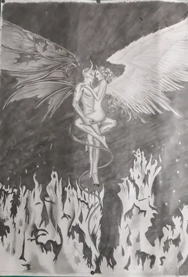 Картинки ангел и демон в огне (66 фото) » Картинки и статусы про окружающий  мир вокруг