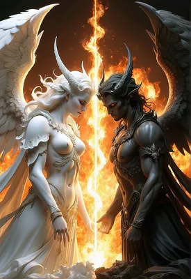 Картина по номерам \"Ангел и Демон\"