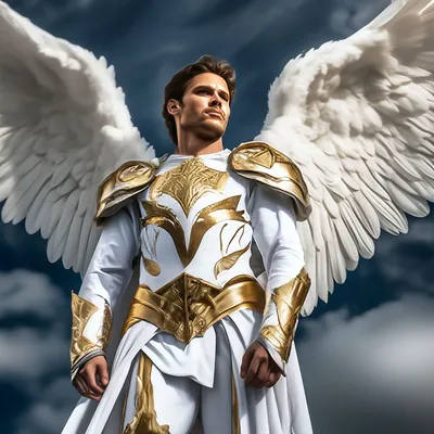 Красивый мужчина ангел хранитель в …» — создано в Шедевруме