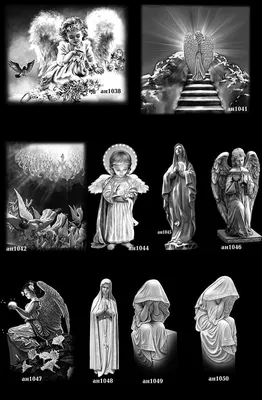 Изображения ангелов для гравировки на памятниках из гранитаках