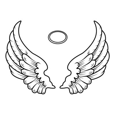 Ангельские крылья, эскиз татуировки силуэт Stock Vector | Adobe Stock