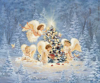 Предпросмотр схемы вышивки «Рождественский ангел» (№162056) - Вышивка  крестом
