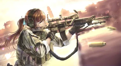 Обои аниме, Девушки с оружием, иллюстрация, солдат, игры - картинка на  рабочий стол и фото бесплатно