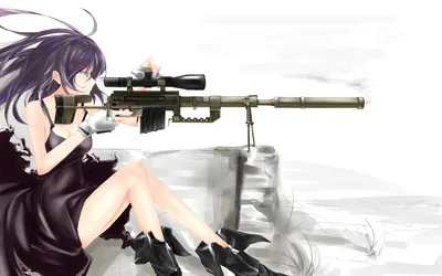 ᐉ Картина на холсте триптих Светловолосая аниме-девушка с оружием 141x90 см  (1430-32)