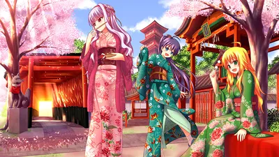 Скачать 2968x3600 девушка, кимоно, катана, аниме, арт, фиолетовый обои,  картинки