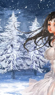 Аниме девушка зимой - фото и картинки: 24 штук