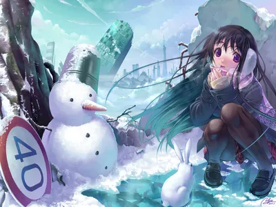 Двумерный космический рисунок Seiyu Anime YouTube, зима-девушка, черные  волосы, другие, девушка png | Klipartz