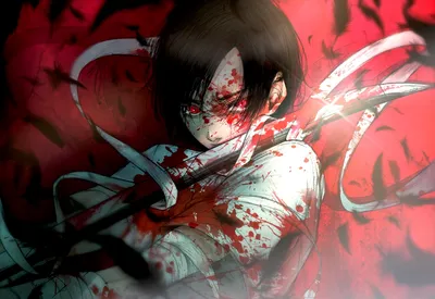 Аниме арт :: Anime :: кровь :: парень :: меч :: глаза :: Okita Sougo ::  Gintama - JoyReactor