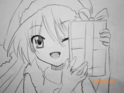 Новогодний рисунок в стиле аниме легко (50 фото) » рисунки для срисовки на  Газ-квас.ком