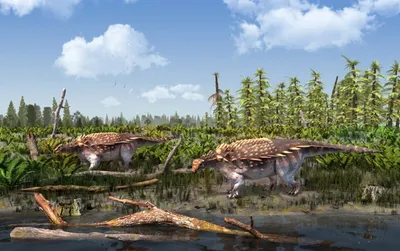 большой динозавр который находится в озере, картинка анкилозавра, анкилозавр,  динозавр фон картинки и Фото для бесплатной загрузки