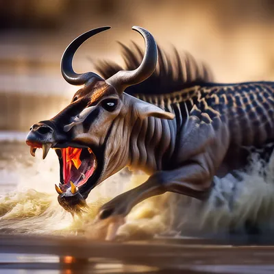 Большая антилопа гну на ферме сафари страны Стоковое Фото - изображение  насчитывающей сафари, млекопитающее: 101588858