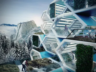 Архитектура будущего город, современная…» — создано в Шедевруме