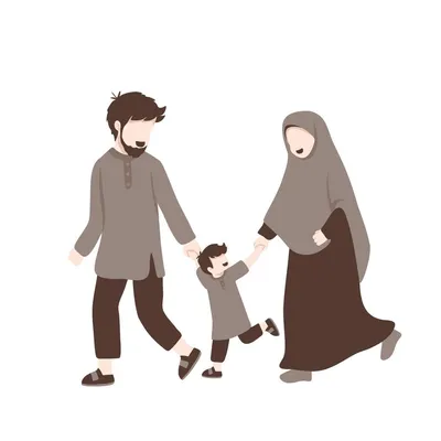 Muslim family illustration 12387632 Vector Art at Vecteezy