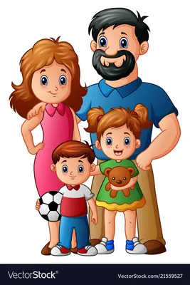 Black And White Family Portrait Father Mother A Girl And A Boy High-Res  Vector Graphic - Getty Images