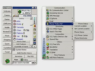 ICQ in 2005 - Web Design Museum