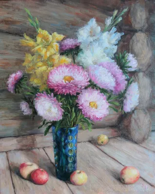 Астры и виноград» картина Разумовой Светланы маслом на холсте — купить на  ArtNow.ru