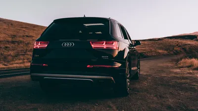 Download wallpaper 1920x1080 audi q7, audi, car, suv, black, road full hd,  hdtv, fhd, 1080p hd background