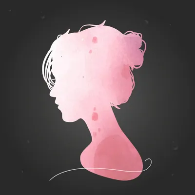 Розовый профиль — силуэт девушки на аву скачать