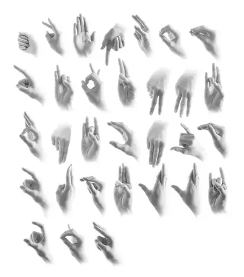 Логотип Буквы Алфавите Жестов Глухонемых Рук Ручная Гравировка Вектор Стиля  Векторное изображение ©kaer_dstock 549850374