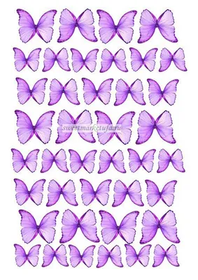 Бабочки Голубые/ розовые/ сиреневые А4