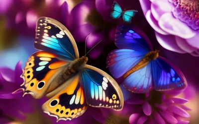 Фотографии Бабочки Цветы Животные