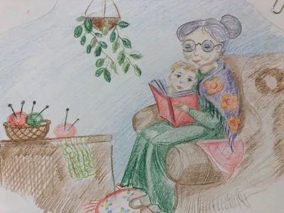 Картина бабушки срисовать (27 шт)