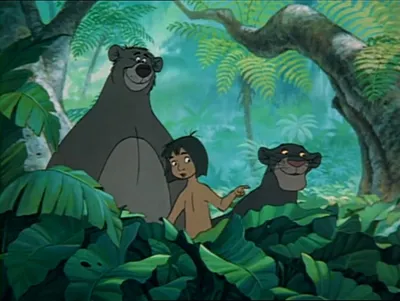 THE JUNGLE BOOK, from left: Bagheera, Mowgli, Baloo, 1967. © Walt Disney  Pictures /courtesy Everett Collection Stock Photo - Alamy