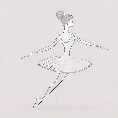 Картинка балерина на шпагате ❤ для срисовки