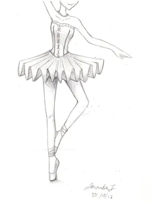 Балерины для срисовки лёгкие - 46 фото