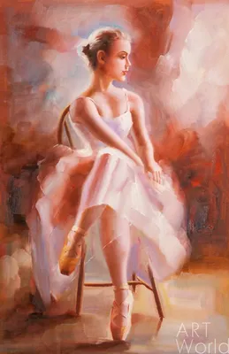 Картина маслом \"Балерина. В минуту отдыха N2\" 60x90 KI201205 купить в Москве