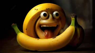 🍌 криповый пучеглазый смешной банан…» — создано в Шедевруме