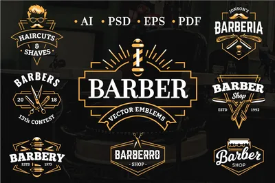 barber shop logo - MasterBundles
