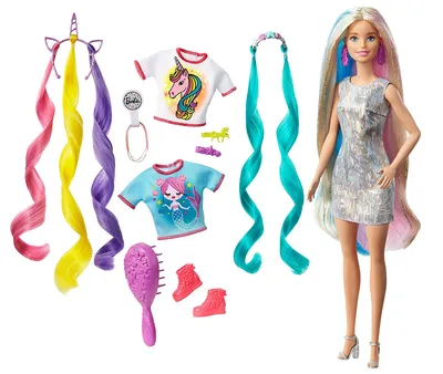 Barbie Fantasy Hair новая Барби с короной русалки и единорога - YouLoveIt.ru