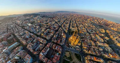 Обои Города Барселона (Испания), обои для рабочего стола, фотографии города,  барселона , испания, фонари, вечер, огни, закат, барселона, дома, парк,  дизайн, море, горизонт Обои для рабочего стола, скачать обои картинки  заставки на