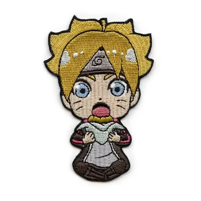 Boruto Sitting Eating Patch Naruto Son Hungry Embroidered Iron On | eBay