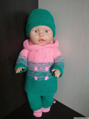 Набо одежды \"Комбенизончик модный фиолетовый\" комбенизон, шапочка для куклы Беби  Бон 43 см.