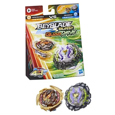 Beyblade Burst QuadDrive Destruction Ifritor I7 and Stone Nemesis N7  Spinning Top Dual Pack -- Battling Game Top Toy - Beyblade