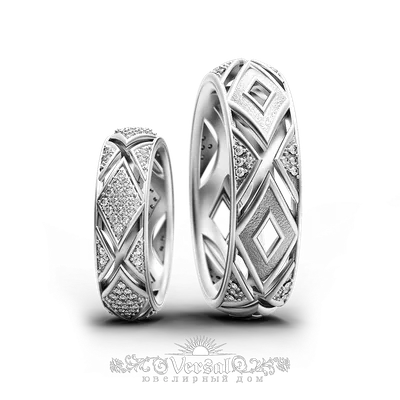 Кольцо дорожка с бриллиантами белое золото от ювелирного бренда Alchemica  Jewelry