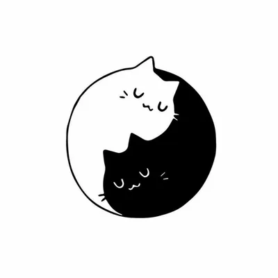 Мультяшный черно белый котик - 64 фото