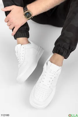 Белые кроссовки из экокожи премиум класса и дышащего текстиля Fei Lang