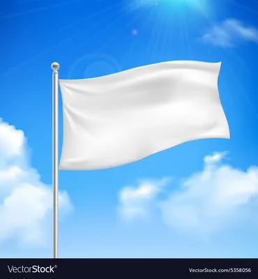 White flag blue sky background poster Royalty Free Vector