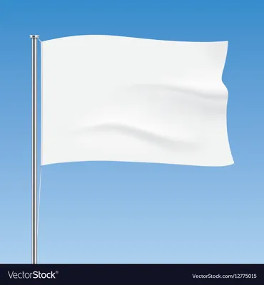 White flag waving on a blue sky background Vector Image