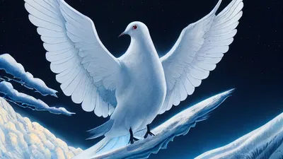 Картина Белый голубь. Размеры: 80x80, Год: 2023, Цена: 45000 рублей  Художник Виктория Рыбцова