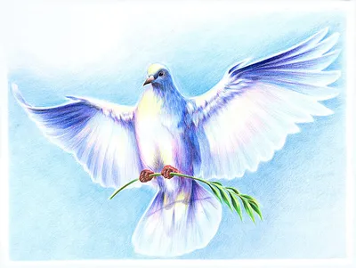 Белый голубь, символ мира, …» — создано в Шедевруме