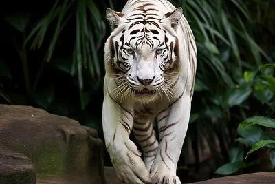 Белый тигр в зоопарке Испании Стоковое Фото - изображение насчитывающей  парк, плен: 106917794